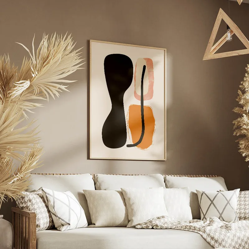 poster formes organiques minimalistes salon.webp
