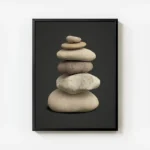 poster galets empiles minimaliste avec cadre.webp