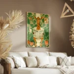 poster girafe aux toilettes salon.webp