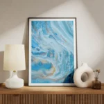 poster gouttes bleues meuble.webp