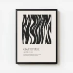poster gratitude abstrait noir et blanc avec cadre.webp