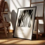 poster gratitude abstrait noir et blanc encadre.webp