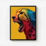 poster guepard arc en ciel avec cadre.webp
