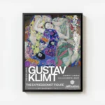 poster gustav klimt gris avec cadre.webp