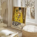 poster gustav klimt jaune salon beige.webp