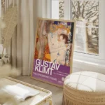poster gustav klimt violet salon beige.webp