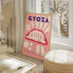 poster gyoza japonais salon beige.webp