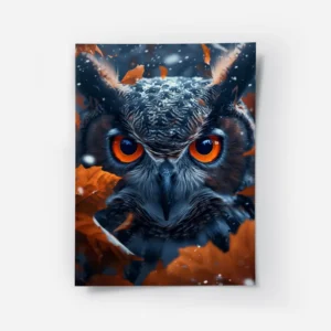 poster hibou aux yeux orange.webp