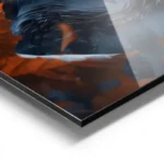 poster hibou aux yeux orange aluminium.webp