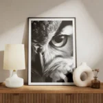 poster hibou grand duc meuble.webp