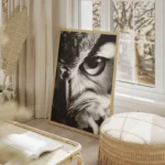 poster hibou grand duc salon beige.webp