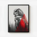 poster hibou minimaliste avec cadre.webp