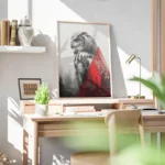 poster hibou minimaliste bureau.webp