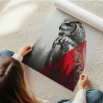 poster hibou minimaliste en rouleau.webp