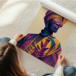 poster homme africain colore en rouleau.webp