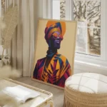 poster homme africain colore salon beige.webp