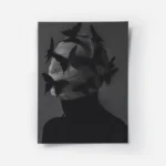 poster homme et papillons noir.webp
