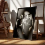 poster hommes politiques en noir et blanc encadre.webp