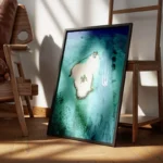 poster ile tropicale turquoise encadre.webp