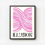 poster illusion rose avec cadre.webp