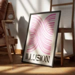 poster illusion rose encadre.webp