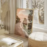 poster ilot de roche salon beige.webp