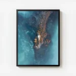 poster ilot marin turquoise avec cadre.webp