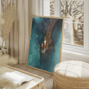 poster ilot marin turquoise salon beige.webp