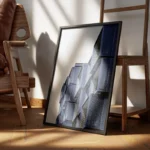 poster immeubles modernes bleu encadre.webp