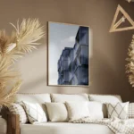 poster immeubles modernes bleu salon.webp