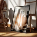 poster immeubles modernes en verre encadre.webp