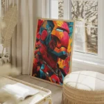 poster iron man street art salon beige.webp