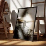 poster islet marin avec nuages sombres encadre.webp