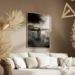 poster islet marin avec nuages sombres salon.webp