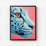 poster jaguar bleu et rose avec cadre.webp