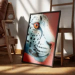 poster jaguar bleu et rose encadre.webp