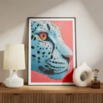 poster jaguar bleu et rose meuble.webp