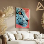 poster jaguar bleu et rose salon.webp