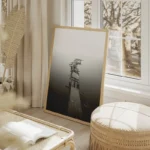 poster jetee en noir et blanc salon beige.webp