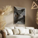 poster lac et montagnes enneigees salon.webp