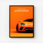 poster lamborghini aventador orange avec cadre.webp