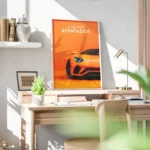 poster lamborghini aventador orange bureau.webp