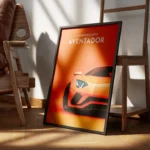 poster lamborghini aventador orange encadre.webp
