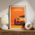 poster lamborghini aventador orange meuble.webp