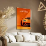 poster lamborghini aventador orange salon.webp