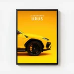 poster lamborghini urus jaune avec cadre.webp