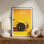 poster lamborghini urus jaune meuble.webp