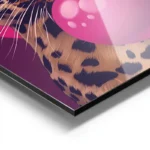 poster leopard lunettes roses aluminium.webp
