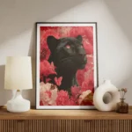 poster leopard noir et rose meuble.webp