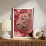 poster leopard rose meuble.webp